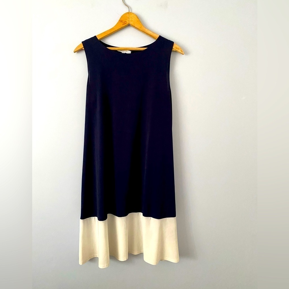 Annalee + Hope Blue and White Sleeveless Dress, Size L, Nautical Summer Dress